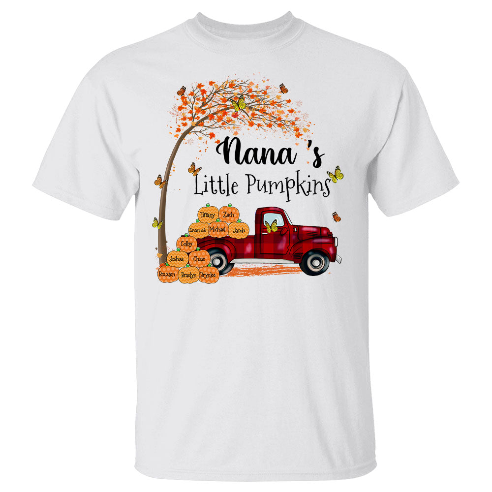 Nana's Little Pumpkins Truck Autumn Custom Shirt Gift For Grandma