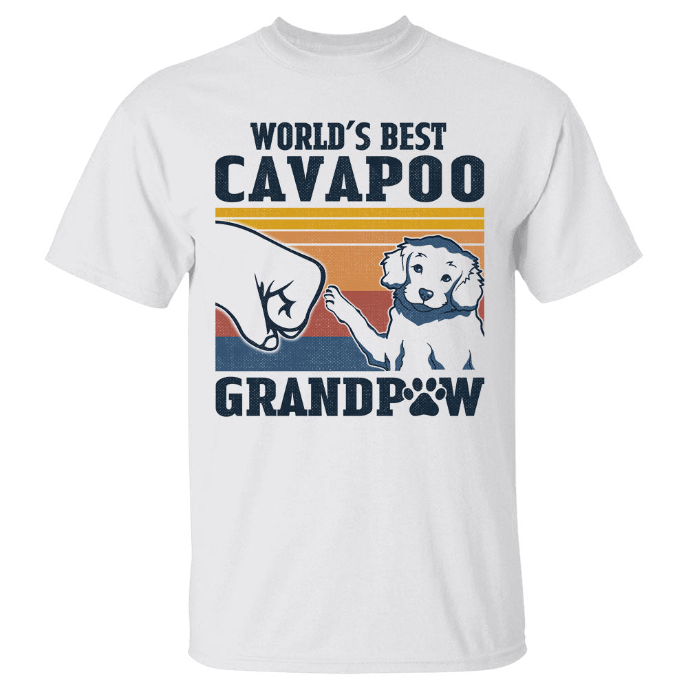 World's Best Cavapoo Grandpaw Shirt Gift For Cavapoo Grandpa