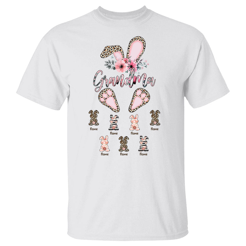 Grandma Easter With Little Bunnies Personalized Shirt For Grandmas