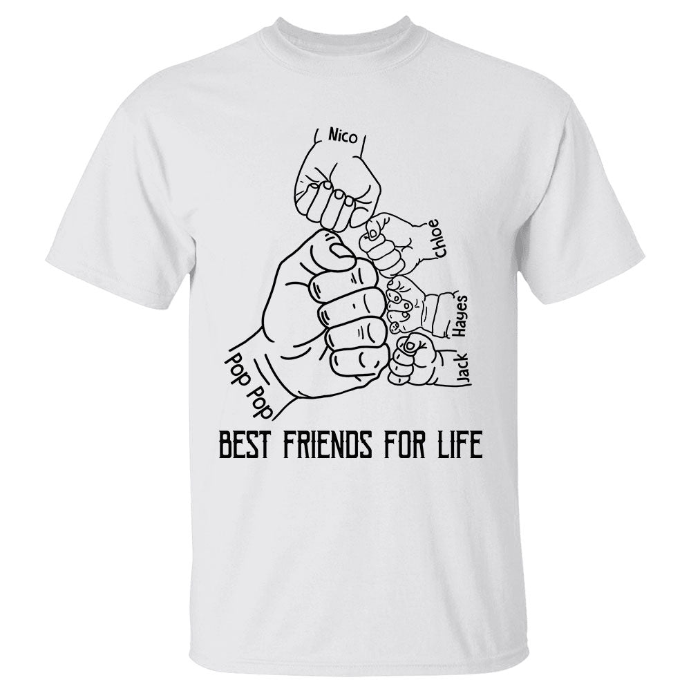 Grandpa & Grandkids Best Friends For Life Custom Shirt For Grandfather