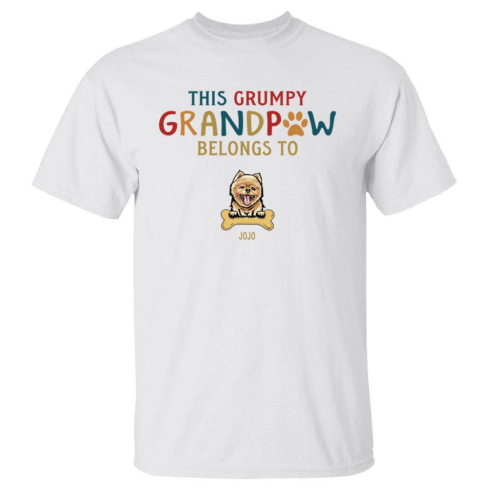 Personalized This Grumpy Grandpaw Belongs To..., Custom Dog Breed And Dog's Name T-Shirt Gift For Dog Dad, Dog Grandpa