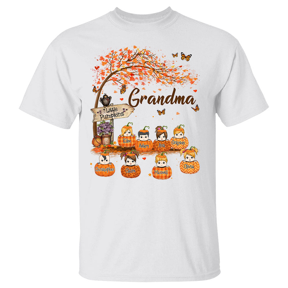 Grandma Little Pumpkin Autumn Personalized Shirt