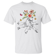 Personalized Holding Grandkids And Nana Hands Flower Butterfly Shirts For Grandma T-Shirt Hoodie Sweatshirt