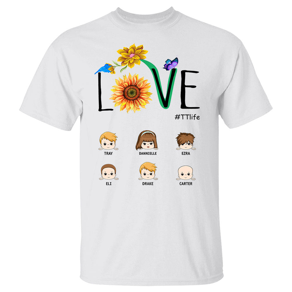 Personalized Love Grammy Life Sunflower Shirt Custom Nana With Grandkids Name Shirt Gift For Grandma Nana