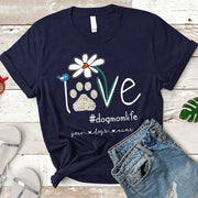 Dog Mom Daisy Flower Personalized Dogs Names T-shirt