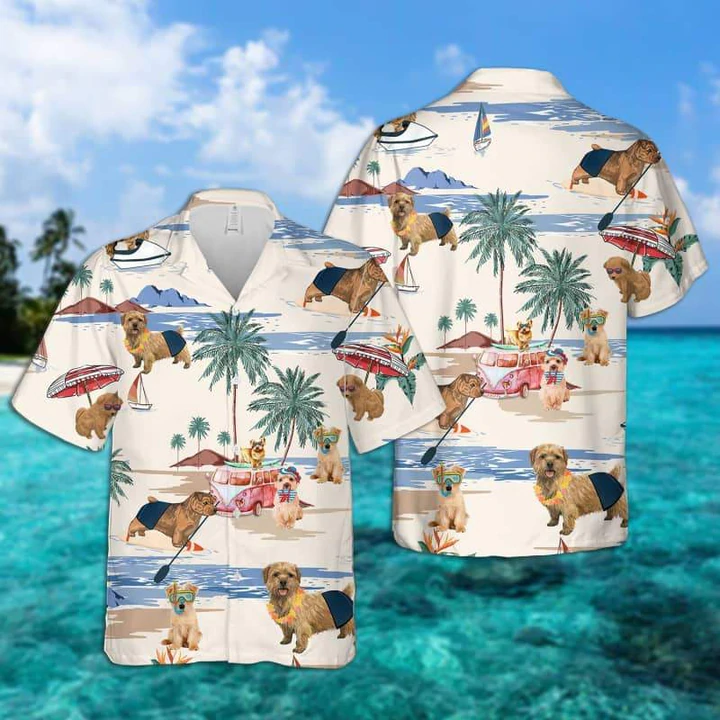 Norfolk Terrier Summer Beach Hawaiian Shirt, Hawaiian Shirts For Men Women Short Sleeve Aloha Beach Shirt