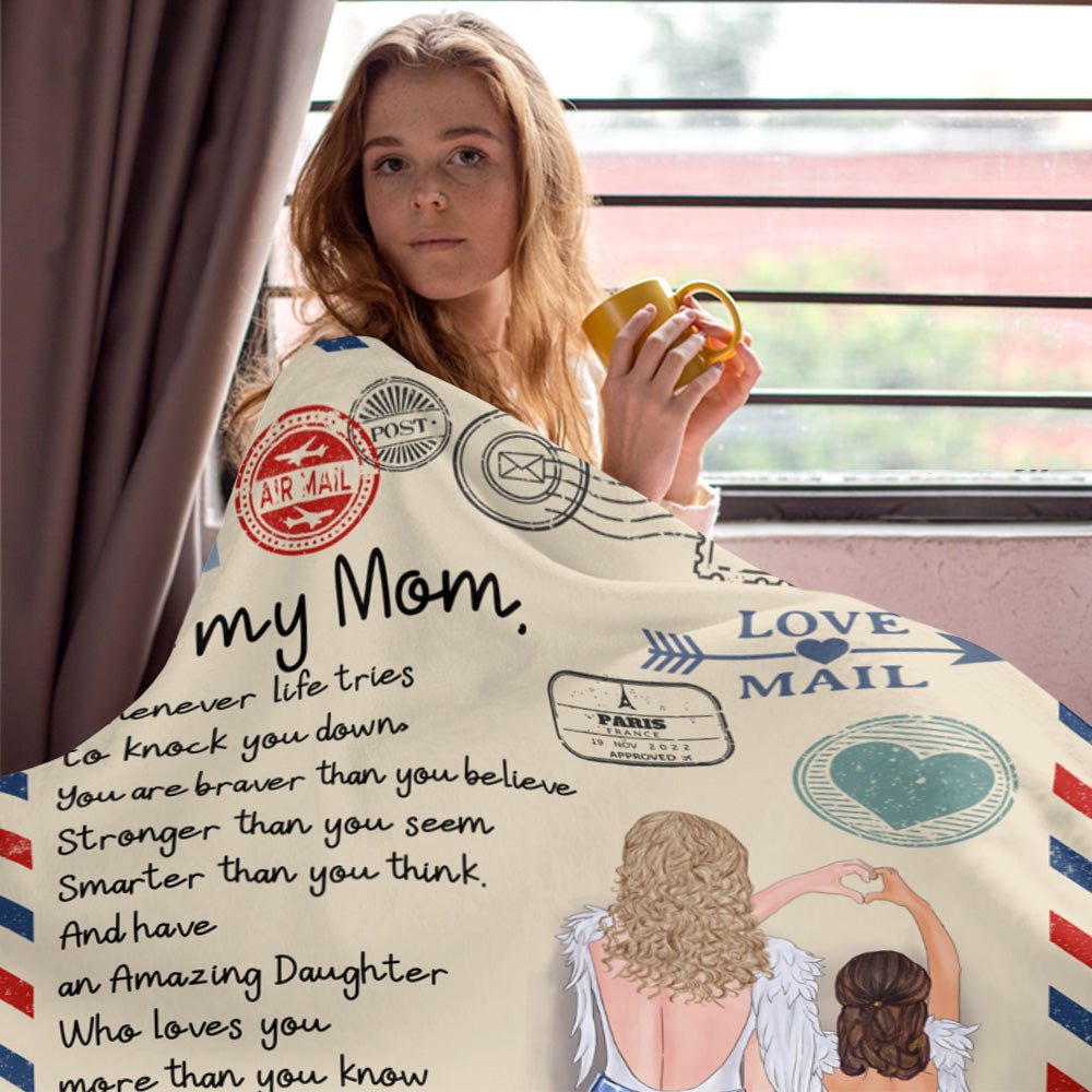 Gifts for Mom, Personalized Mom Blanket, Letter to Mom with Your