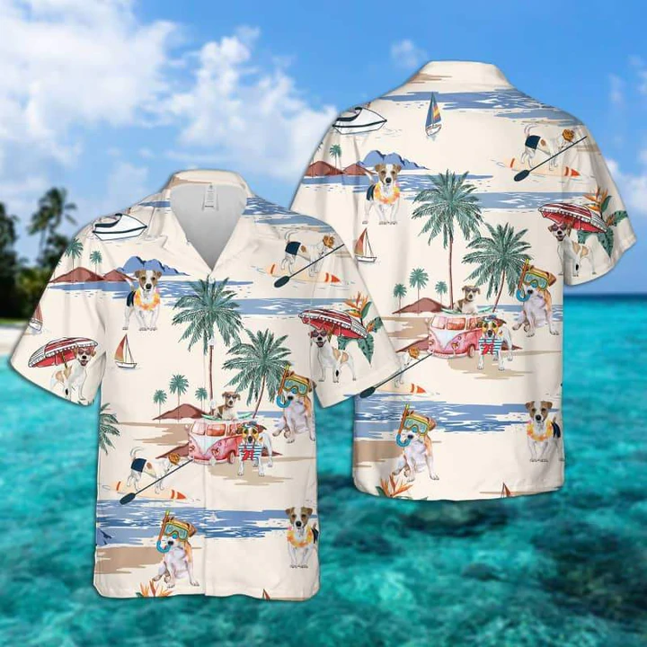 Parson Russell Terrier Summer Beach Hawaiian Shirt, Hawaiian Shirts For Men Women Short Sleeve Aloha Beach Shirt