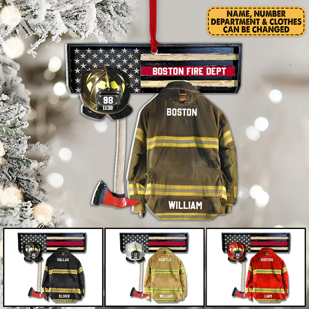 Fire Department And Name Personalized Ornament Gifts For Firefighter For Fireman