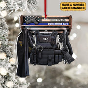 Personalized Ornament Gifts For Police - Custom Ornaments Gift For Policeman - Come Home Safe Police Storage Shelf Ornament