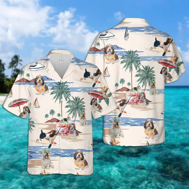 Petit Basset Griffon Vendeen Summer Beach Hawaiian Shirt, Hawaiian Shirts For Men Women Short Sleeve Aloha Beach Shirt