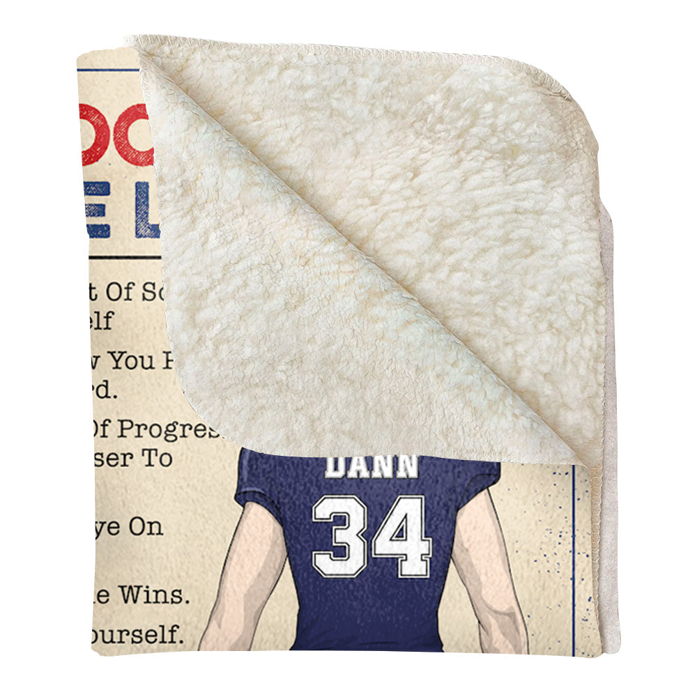American Football Life Lessons Custom Blanket Gift For Football Player - Personalized Gifts For Football Lovers