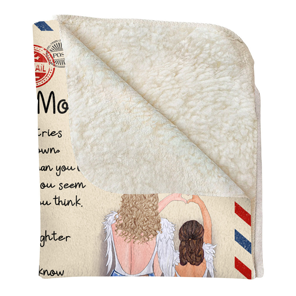 To My Mom Whenever Life Tries To Knock You Down Letter Custom Blanket Gift For Mom