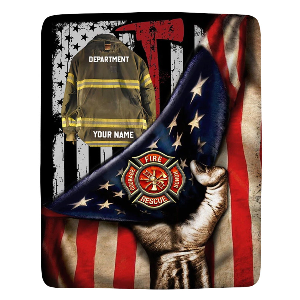 Firefighter Armor Proud Firefighter Custom Blanket Gift For Firefighter Fireman