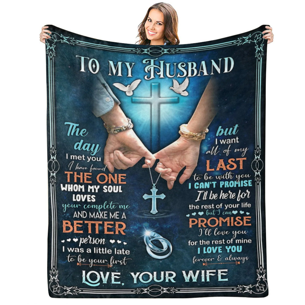To My Husband The Day I Met You Couple Holding Hands Custom Blanket For Husband