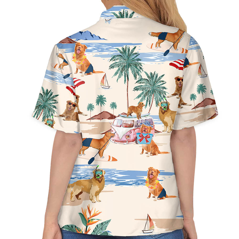 Nova Scotia Duck Tolling Retriever Summer Beach Hawaiian Shirt