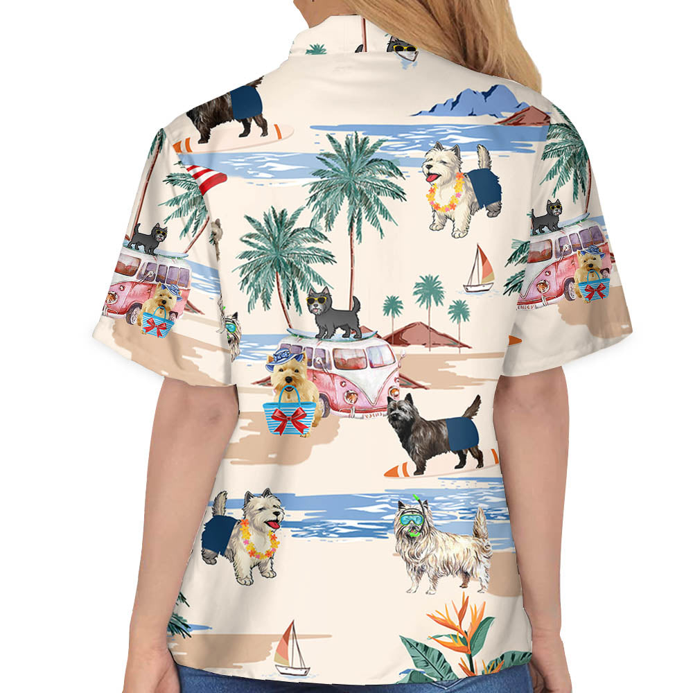 Cairn Terrier Summer Beach Hawaiian Shirt, Hawaiian Shirts For Men Short Sleeve Aloha Beach Shirt