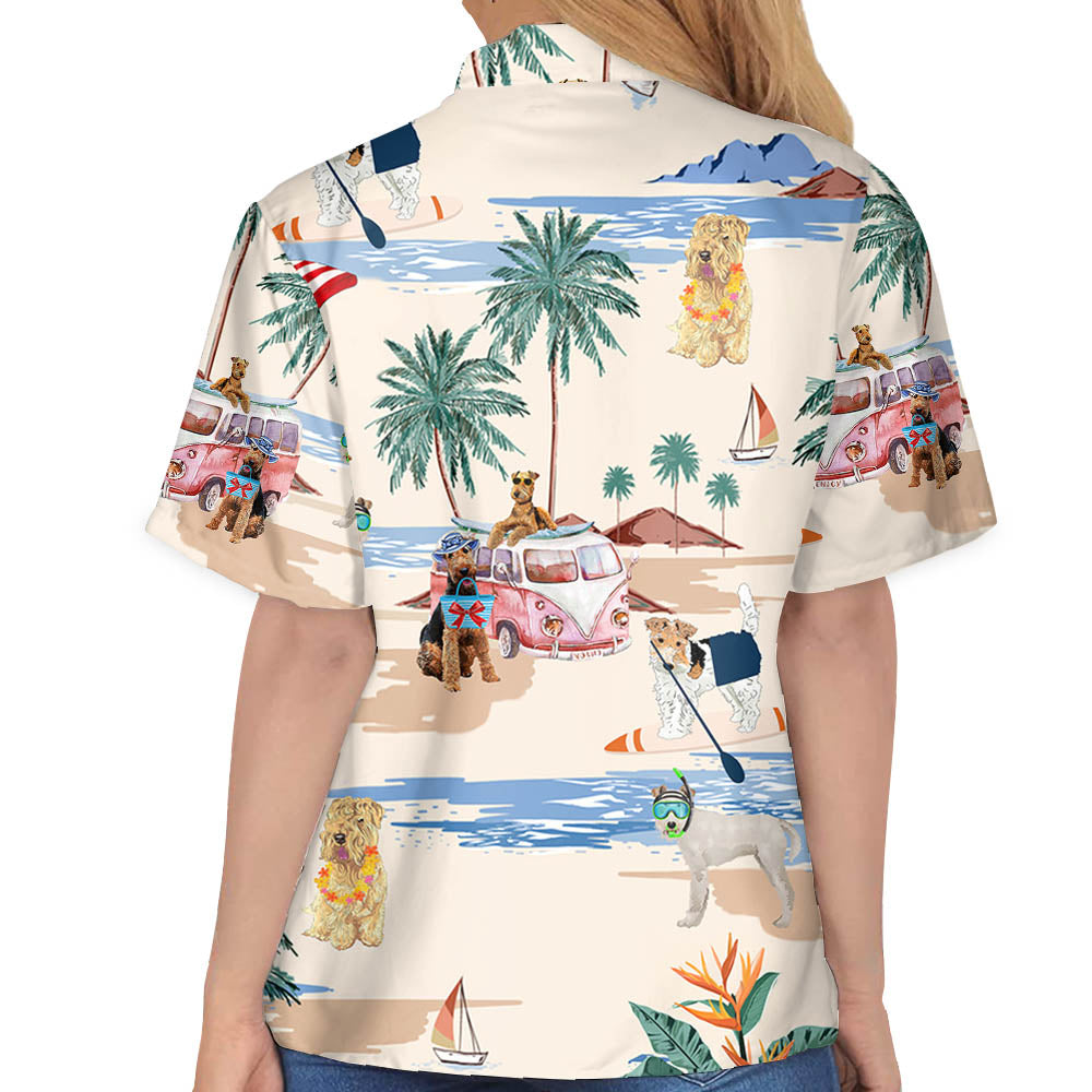 Soft-Coated Wheaten Terrier Summer Beach Hawaiian Shirt, Hawaiian Shirts for Men Short Sleeve Aloha Beach Shirt