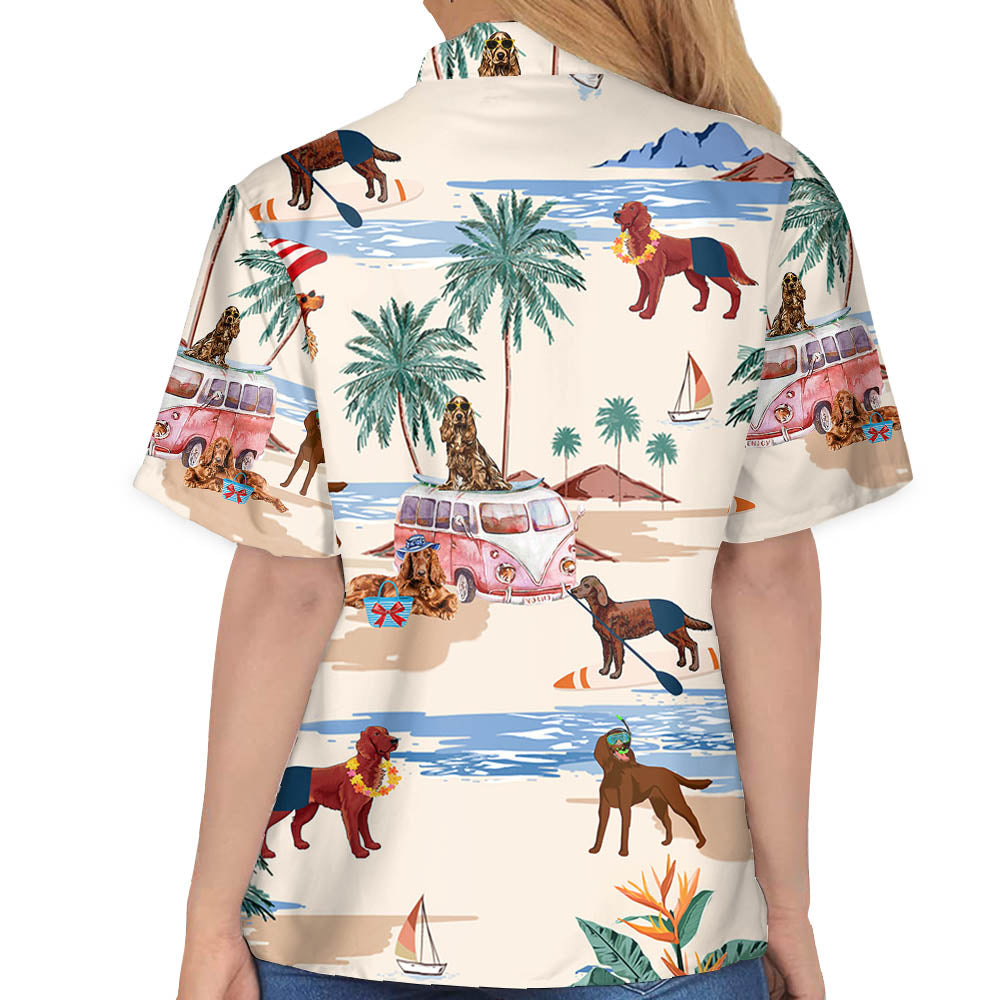 Irish Setter Summer Beach Hawaiian Shirt, Hawaiian Shirts For Men Women Short Sleeve Aloha Beach Shirt