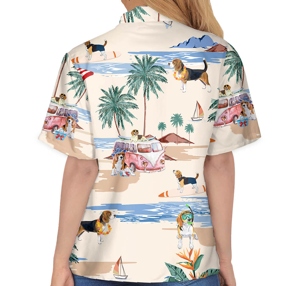 Beagle Summer Beach Hawaiian Shirt, Summer Gift, Hawaiian Shirts For Men, Aloha Beach Shirt