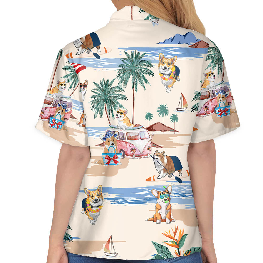 Corgi Hawaiian Shirt - Corgi Summer Beach Hawaiian Shirt