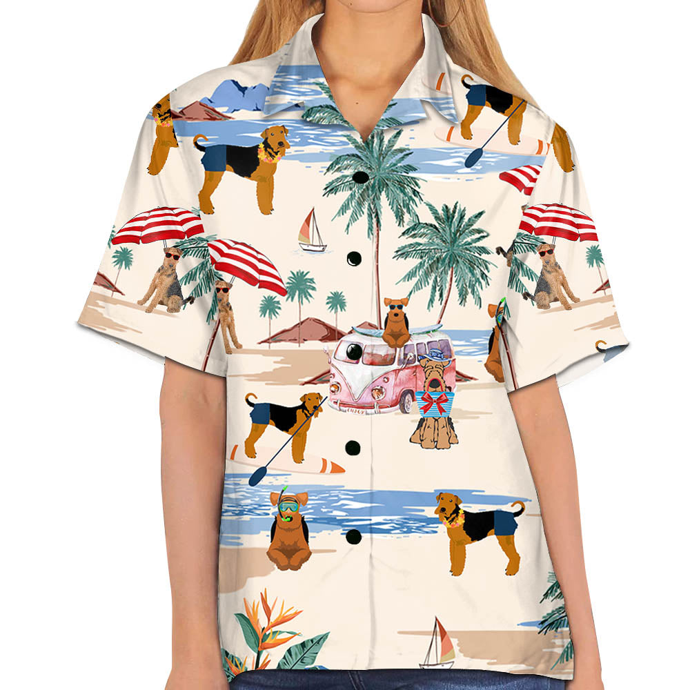 Welsh Terrier Summer Beach Hawaiian Shirt