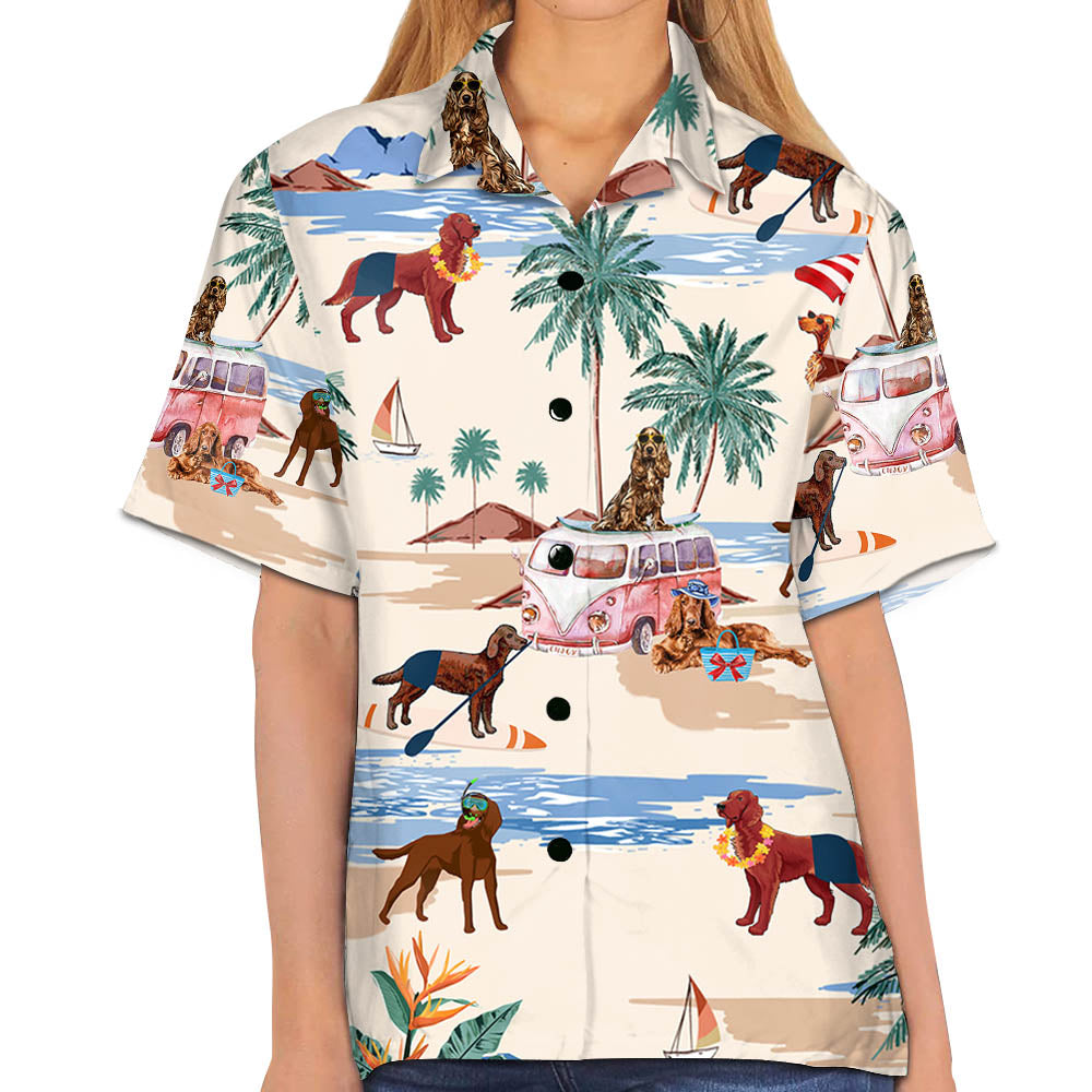 Irish Setter Summer Beach Hawaiian Shirt, Hawaiian Shirts For Men Women Short Sleeve Aloha Beach Shirt