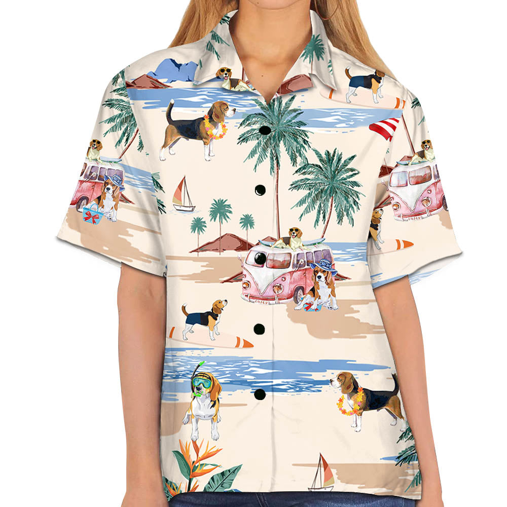 Beagle Summer Beach Hawaiian Shirt, Summer Gift, Hawaiian Shirts For Men, Aloha Beach Shirt