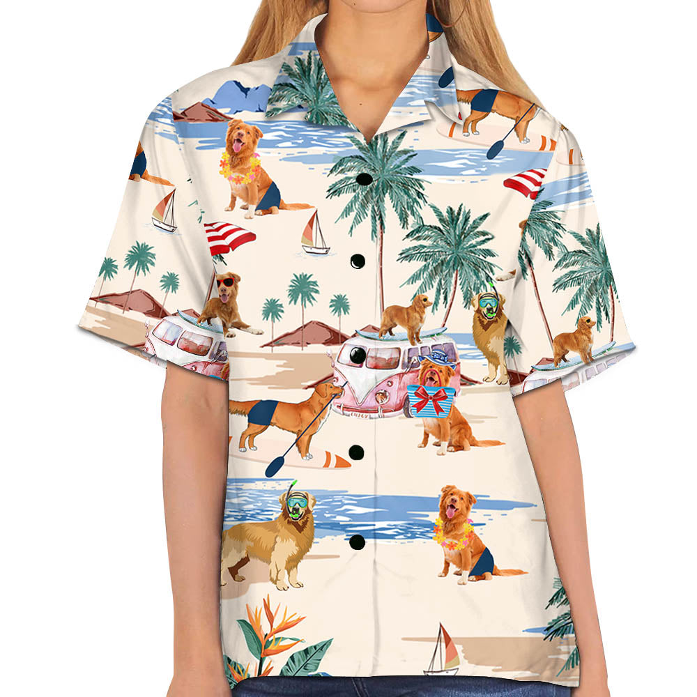 Nova Scotia Duck Tolling Retriever Summer Beach Hawaiian Shirt