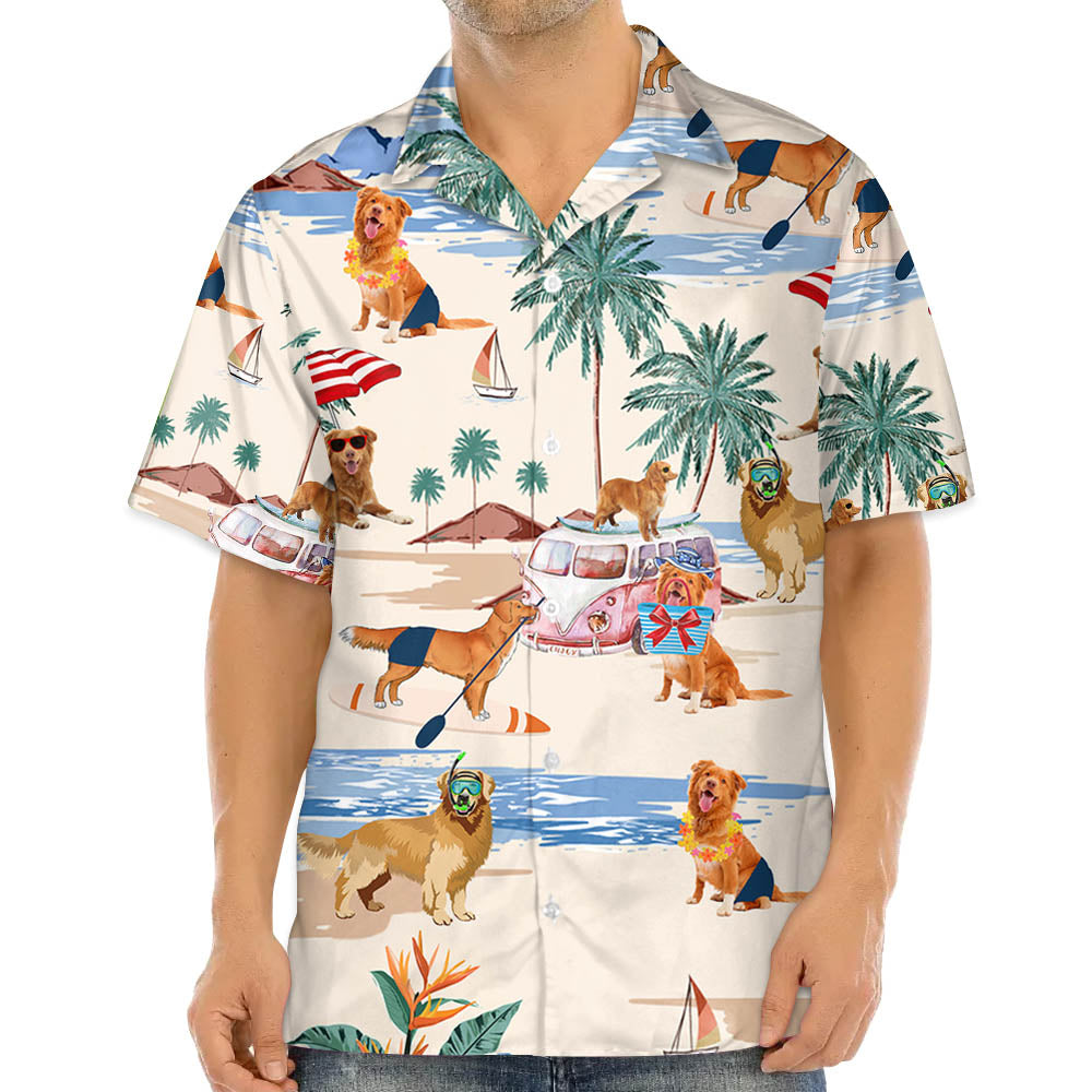 Nova Scotia Duck Tolling Retriever Summer Beach Hawaiian Shirt