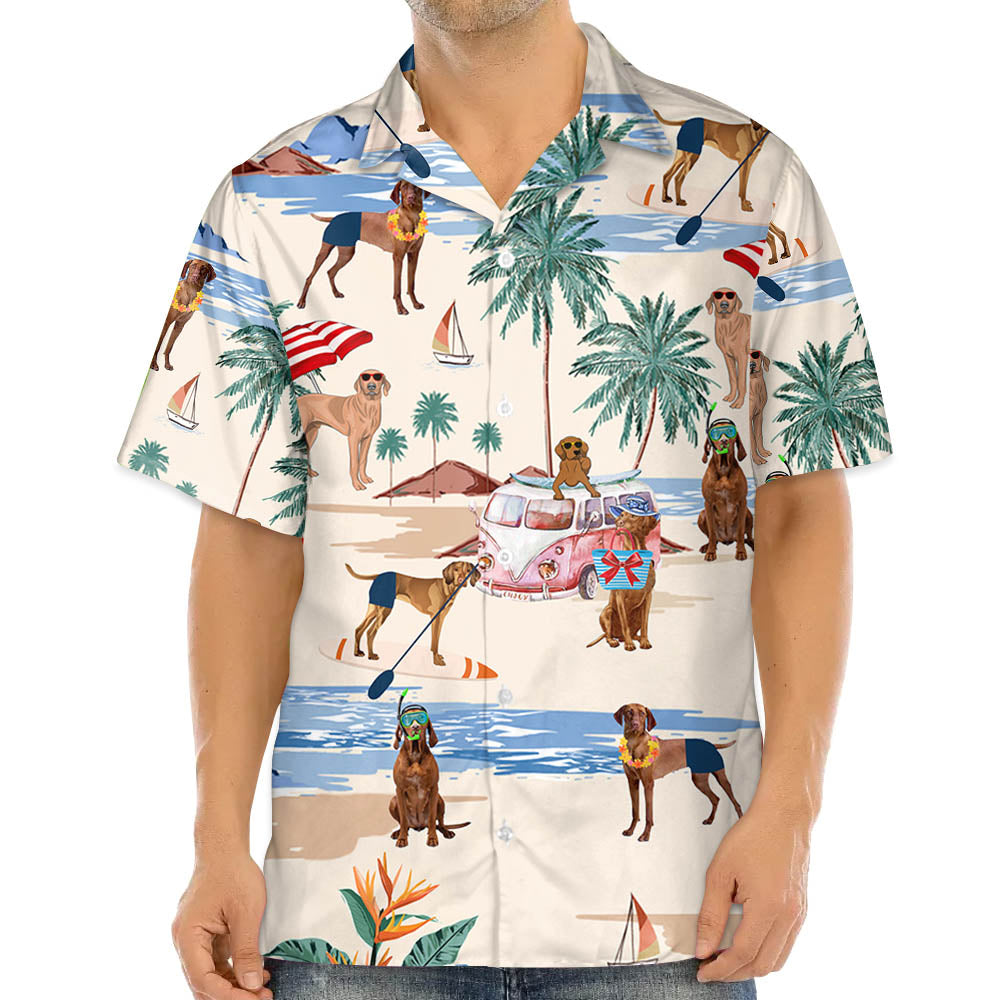 Vizsla Summer Beach Hawaiian Shirt