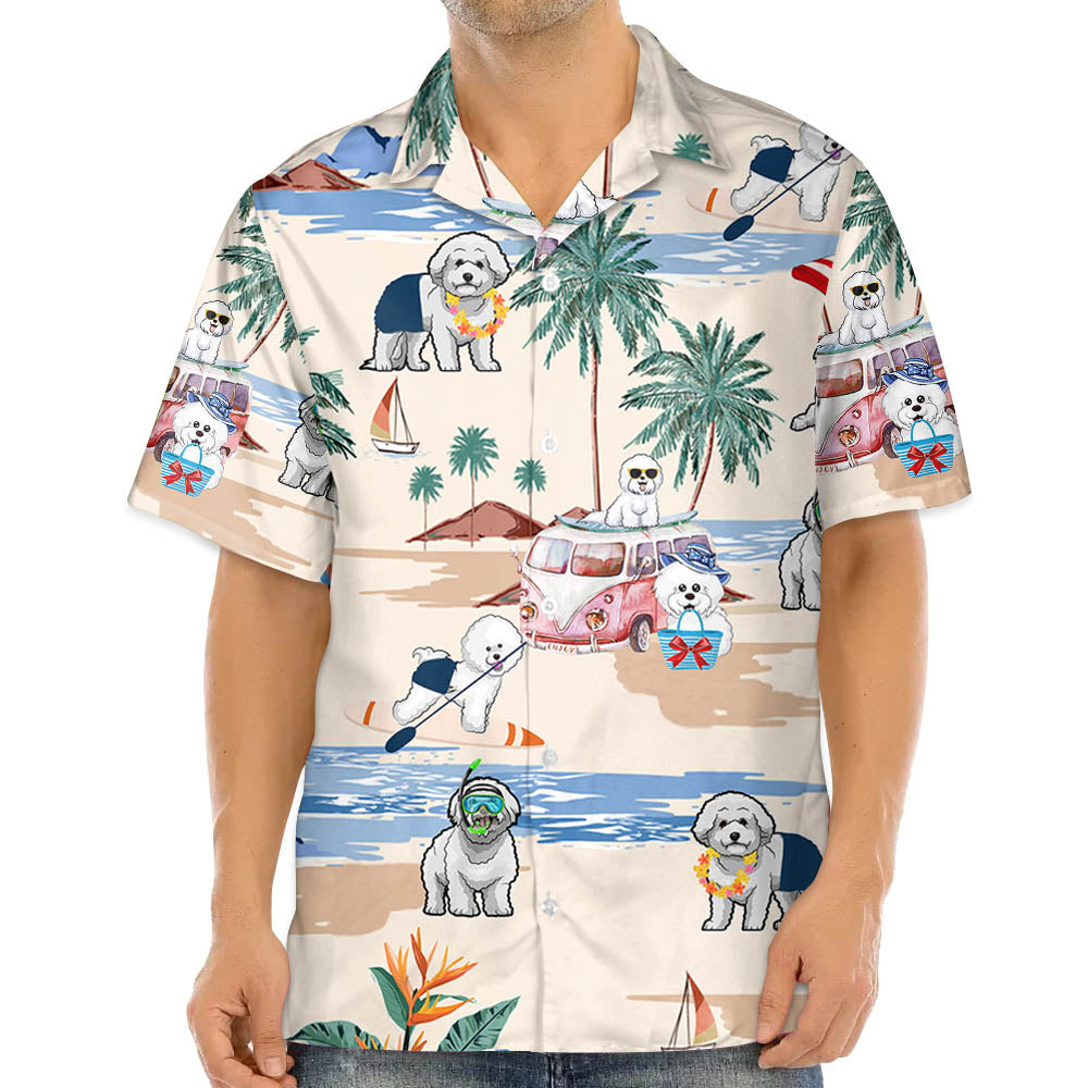 Bichon Frise Summer Beach Hawaiian Shirt