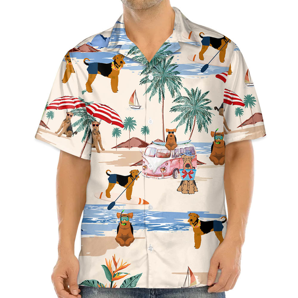 Welsh Terrier Summer Beach Hawaiian Shirt
