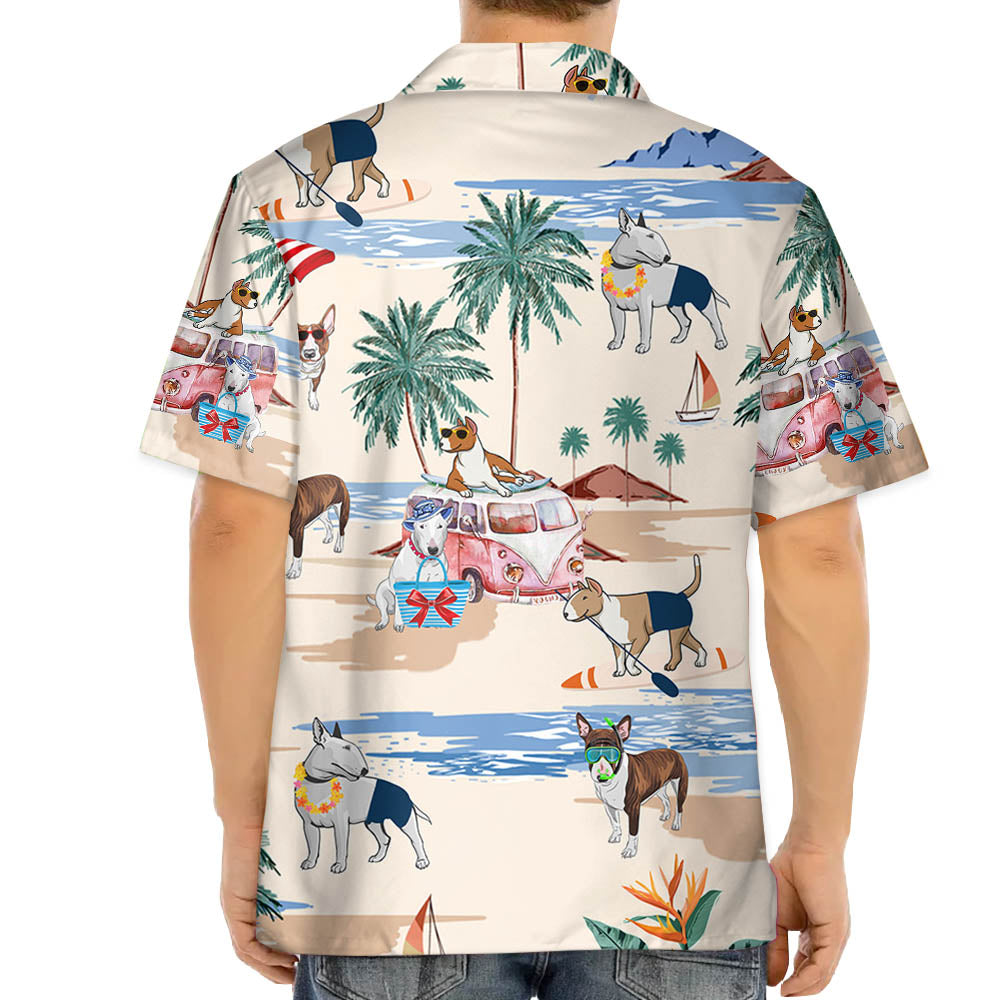 Bull Terrier Summer Beach Hawaiian Shirt