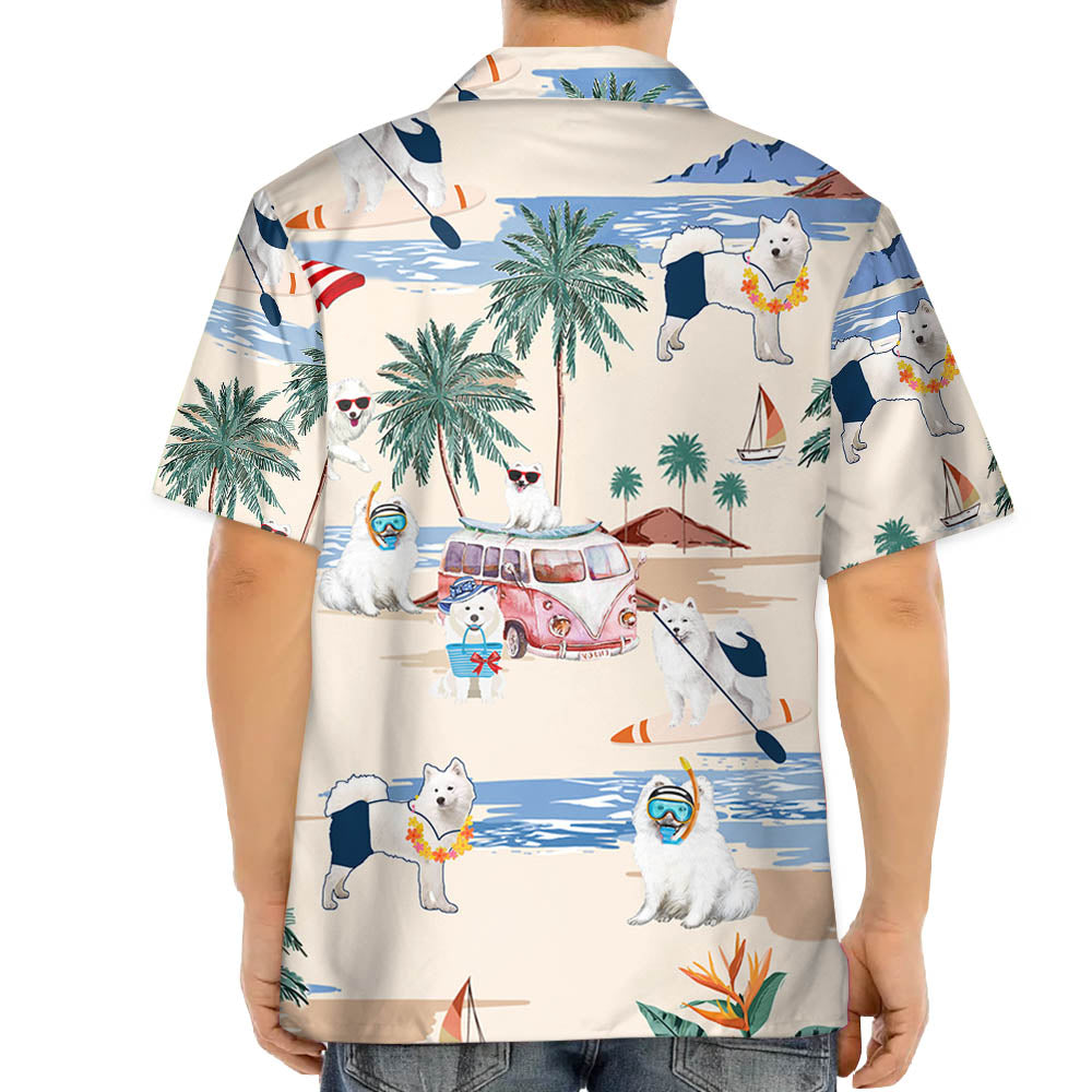 Samoyed Summer Beach Hawaiian Shirt