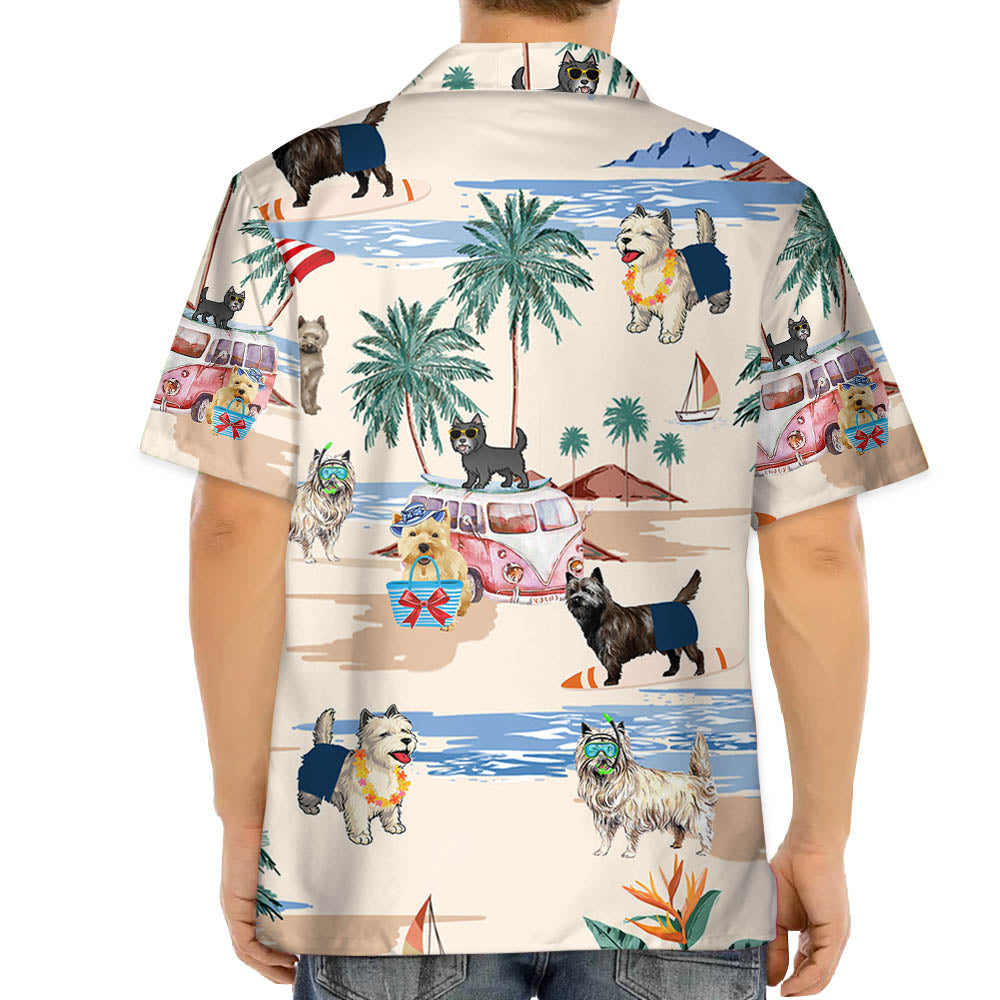 Cairn Terrier Summer Beach Hawaiian Shirt, Hawaiian Shirts For Men Short Sleeve Aloha Beach Shirt