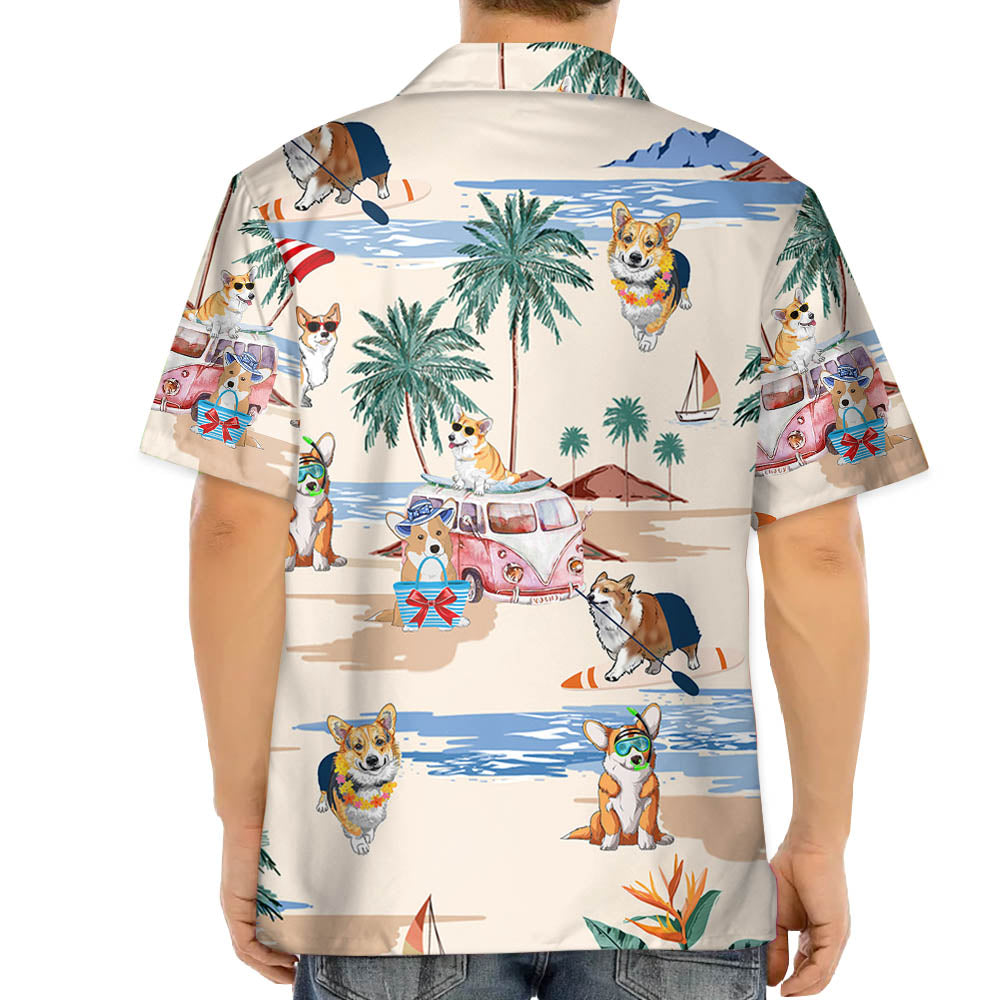 Corgi Hawaiian Shirt - Corgi Summer Beach Hawaiian Shirt