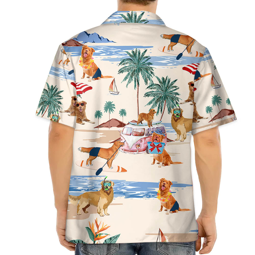 Nova Scotia Duck Tolling Retriever Summer Beach Hawaiian Shirt