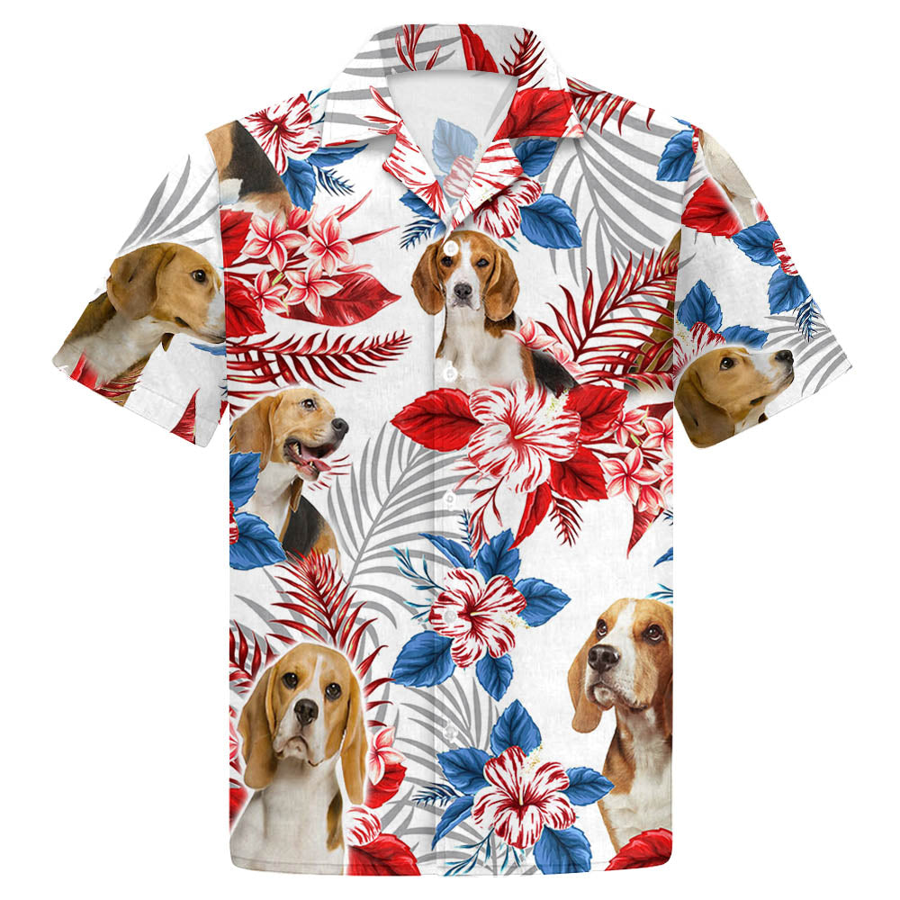 Dog Beagle Flower Hawaiian Shirt