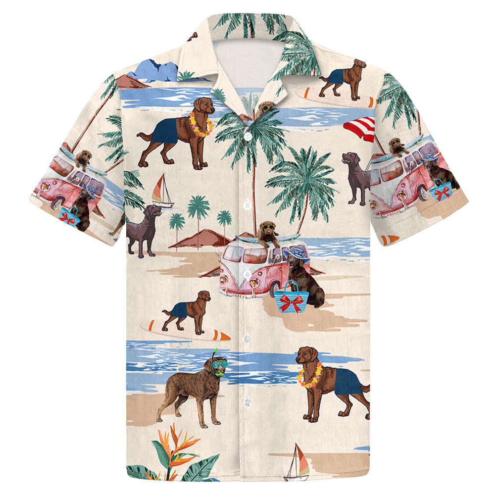 Chesapeake Bay Retriever Summer Beach Hawaiian Shirt, Hawaiian Shirts For Men Short Sleeve Aloha Beach Shirt