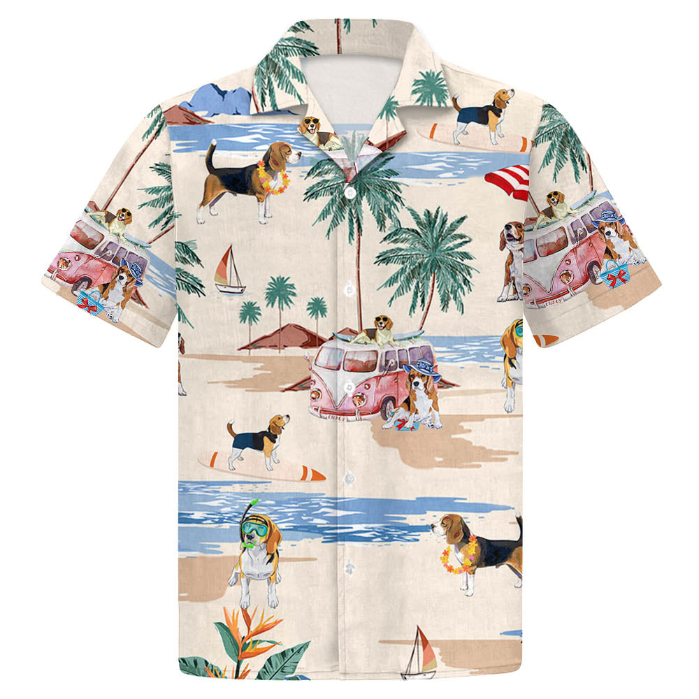 Beagle Summer Beach Hawaiian Shirt, Summer Gift, Hawaiian Shirts For Men, Aloha Beach Shirt