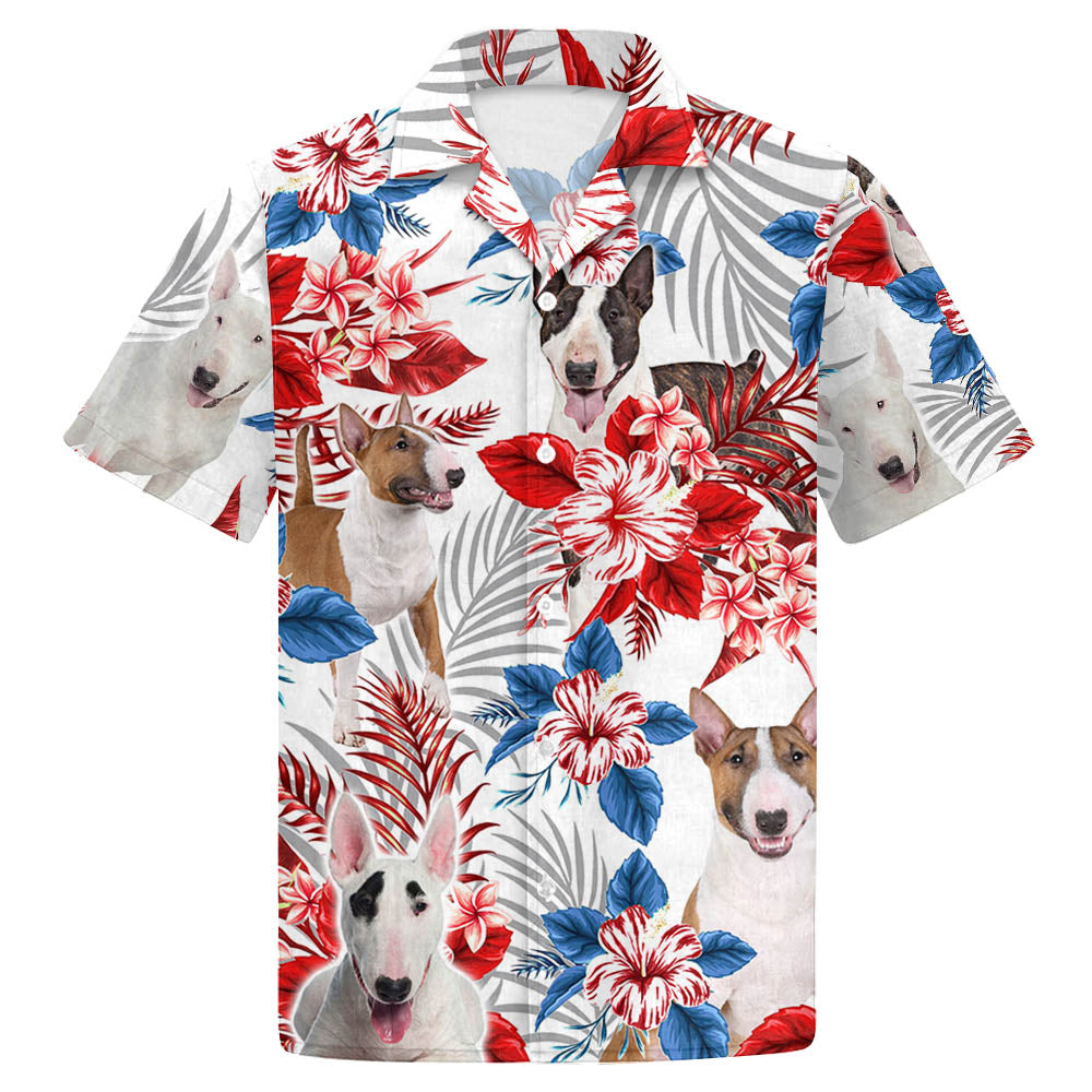 Bull Terrier Hawaiian Shirt- Summer Aloha Shirt, Hawaiian Shirt For Men And Women