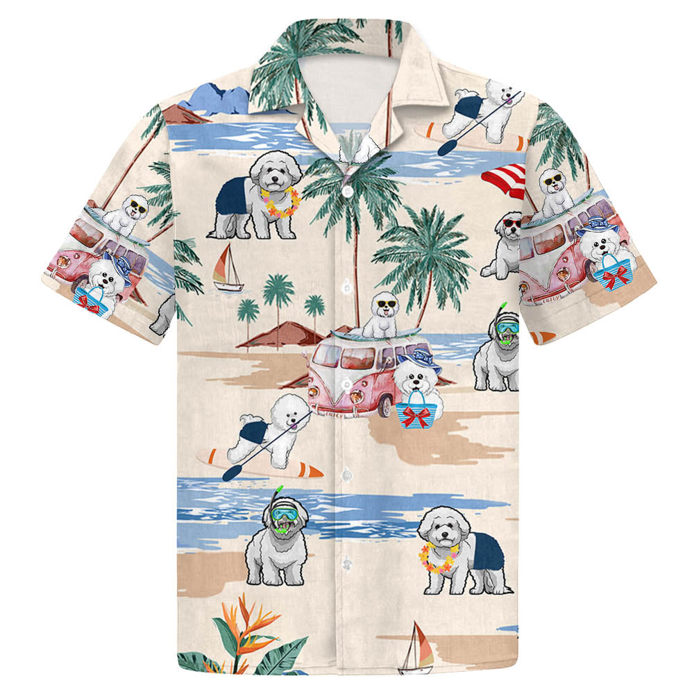 Bichon Frise Summer Beach Hawaiian Shirt