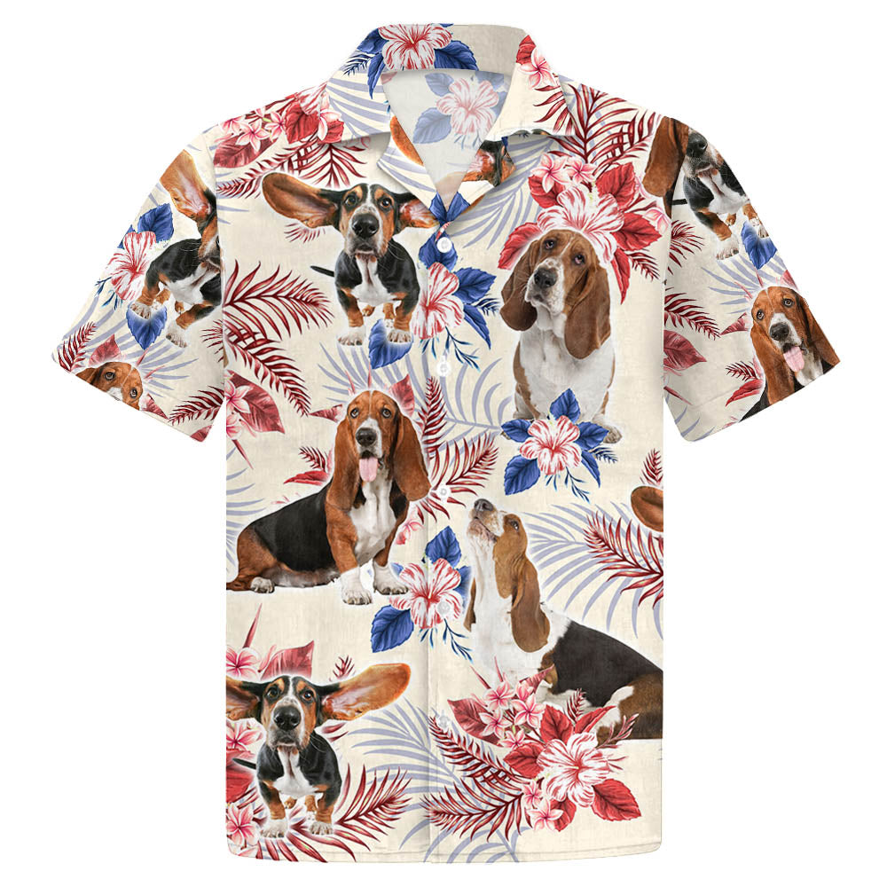 Basset Hound Usa Flag Hawaiian Shirt