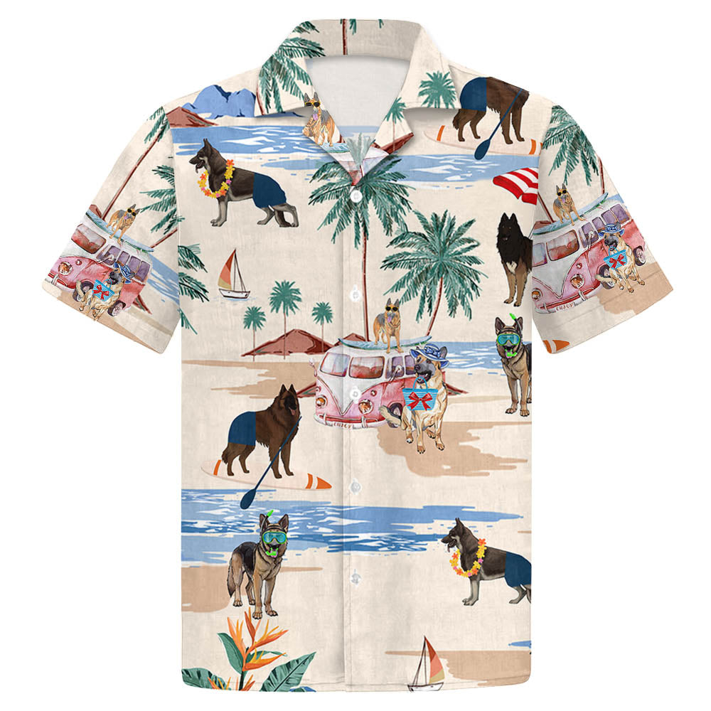 Tervuren Summer Beach Hawaiian Shirt, Hawaiian Shirts For Men Short Sleeve Aloha Beach Shirt