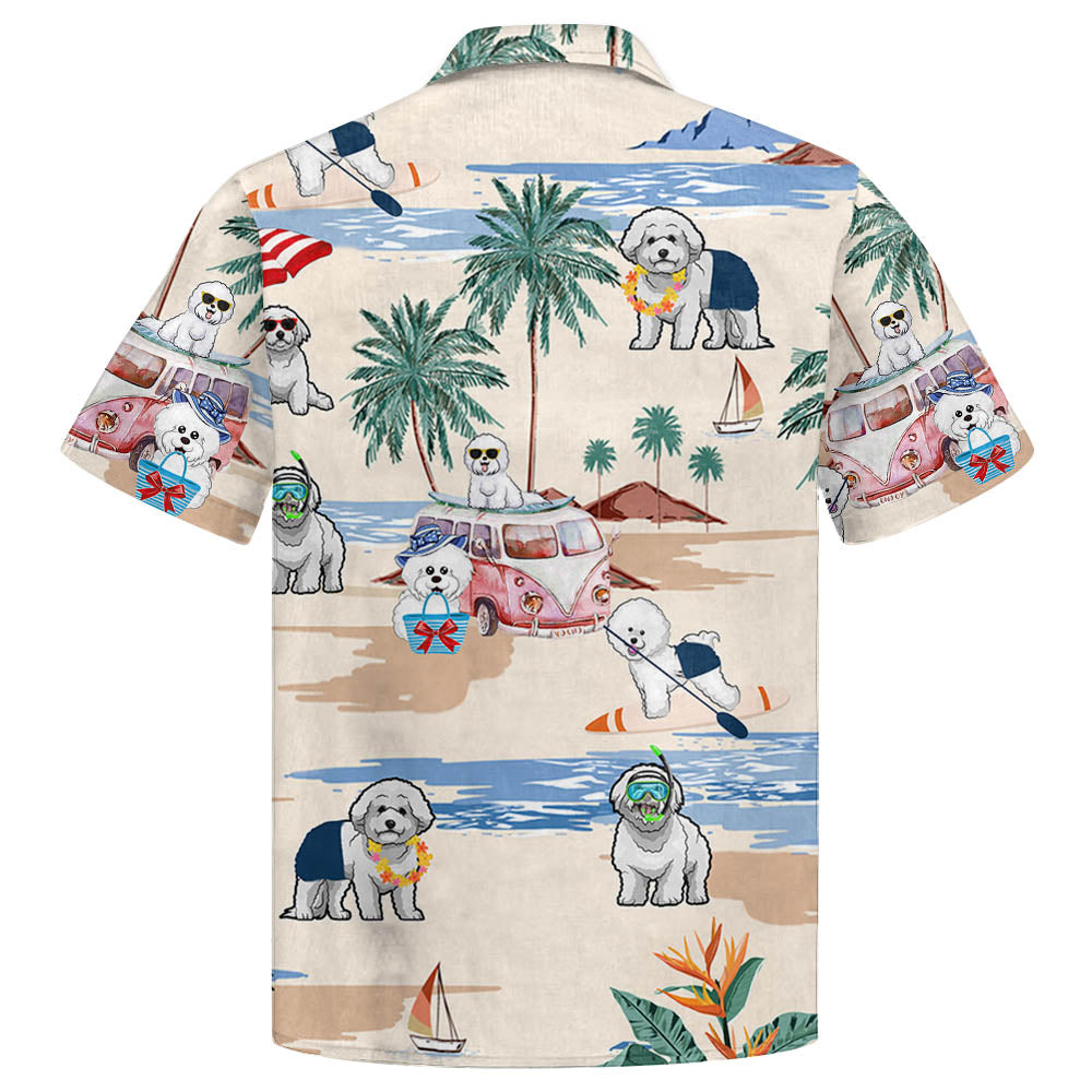 Bichon Frise Summer Beach Hawaiian Shirt