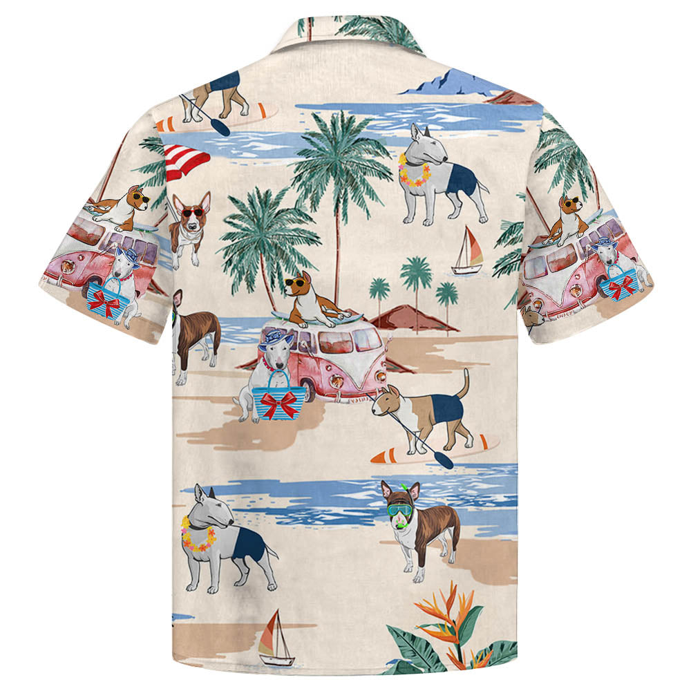 Bull Terrier Summer Beach Hawaiian Shirt