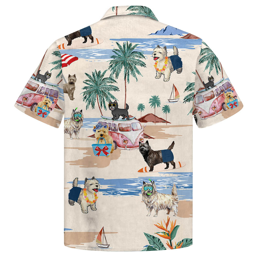Cairn Terrier Summer Beach Hawaiian Shirt, Hawaiian Shirts For Men Short Sleeve Aloha Beach Shirt