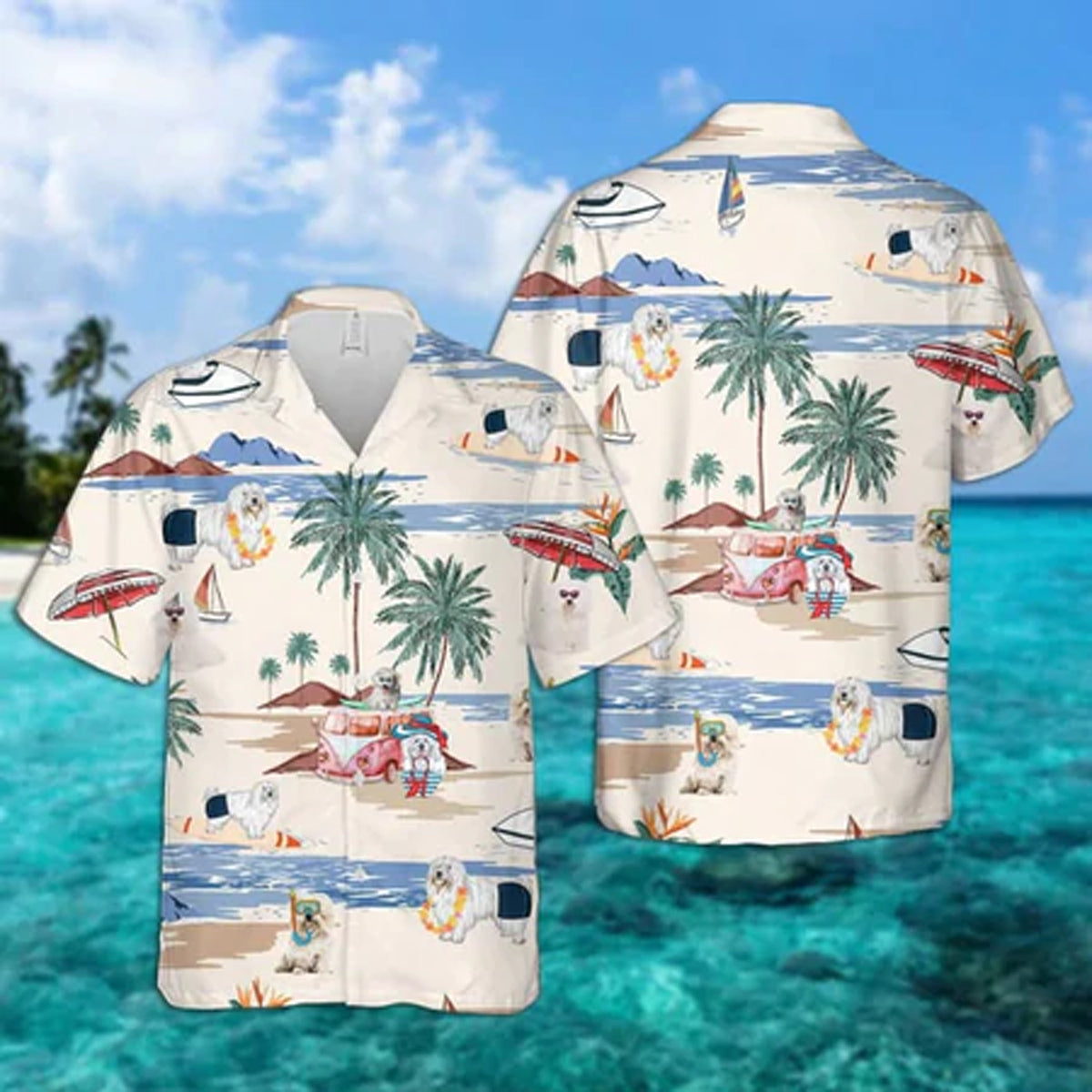 Coton De Tulear Summer Beach Hawaiian Shirt, Hawaiian Shirts For Men Short Sleeve Aloha Beach Shirt
