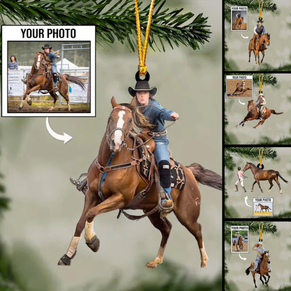 Riding Horse Ornament Custom Upload Photo